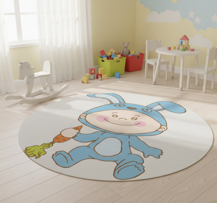 Dywan winylowy dla dziecka w kostiumie królika - TenStickers