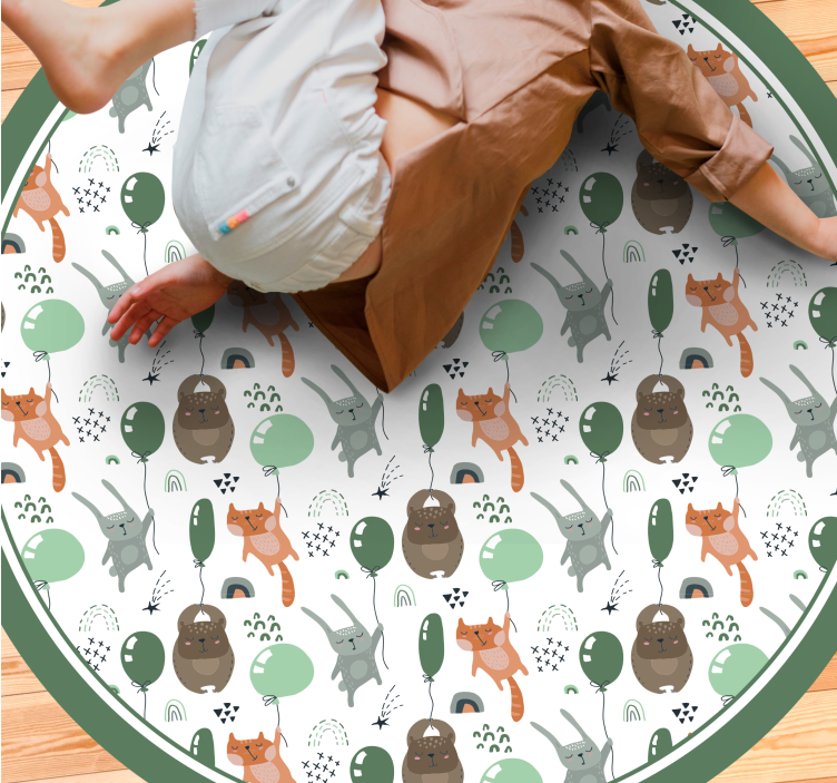 Dywan winylowy dla dziecka z balonami zwierząt - TenStickers