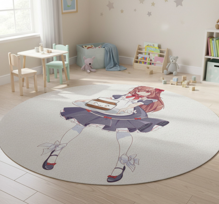 Dywan winylowy dla dziecka z dziewczyną anime z nutellą - TenStickers
