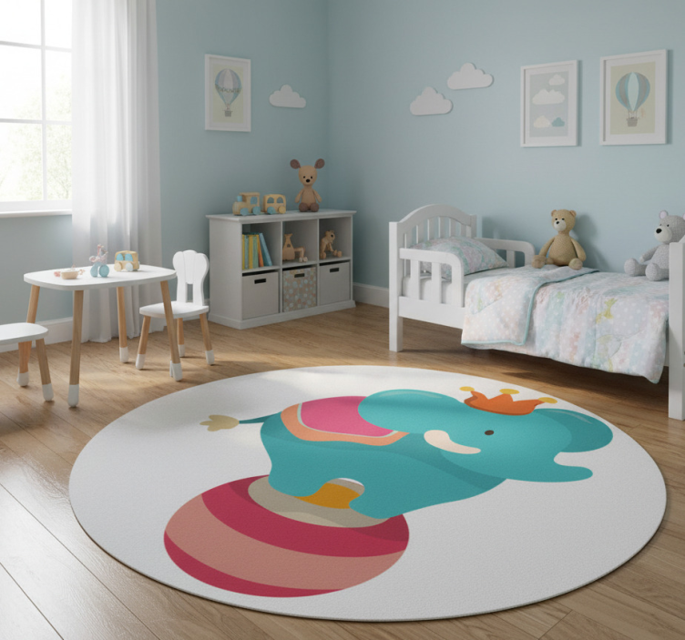 Dywan winylowy dla dziecka z równoważącym słoniem - TenStickers