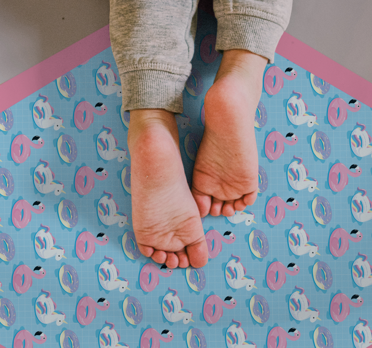 Dywan winylowy dla dziecka zabawny sześciokąt jednorożca - TenStickers