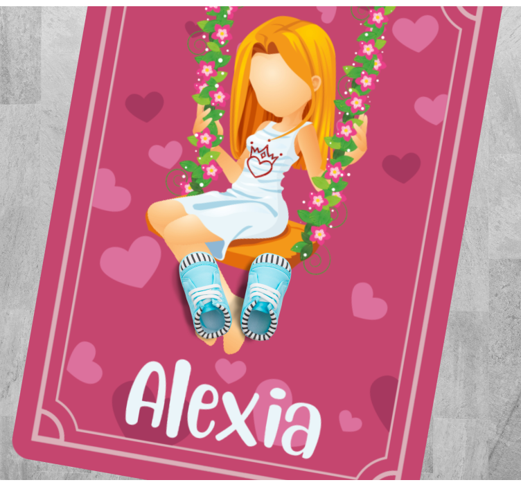 Dywan winylowy dla nastolatków huśtawka trawiasta z imieniem - TenStickers