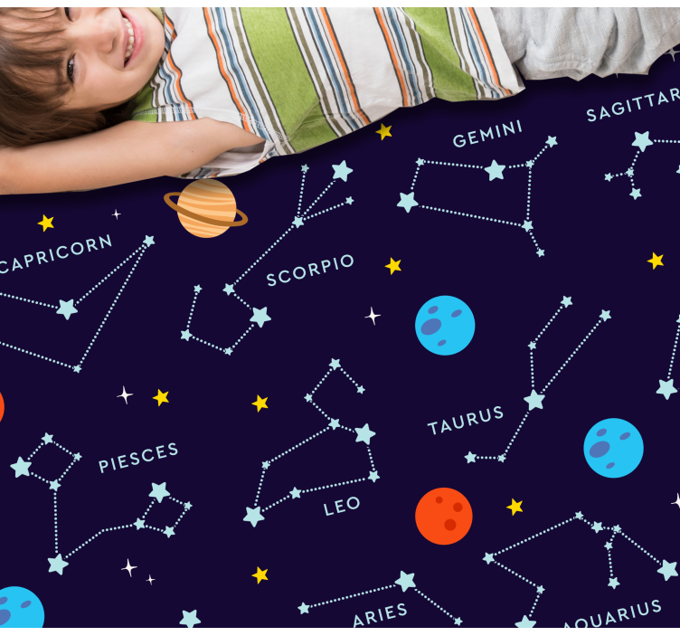 Dziecięcy dywan winylowy niebiański zodiak - TenStickers