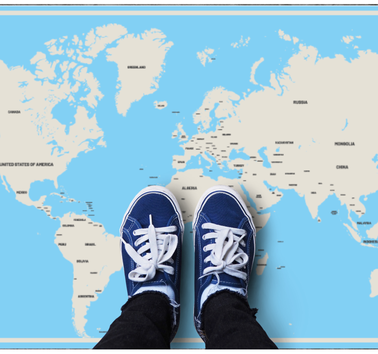 Dywan winylowy mapa świata globalny prosty projekt - TenStickers