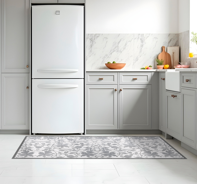 Dywan winylowy do kuchni damasceński cement - TenStickers