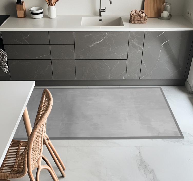 Dywan winylowy do kuchni gładki szary - TenStickers