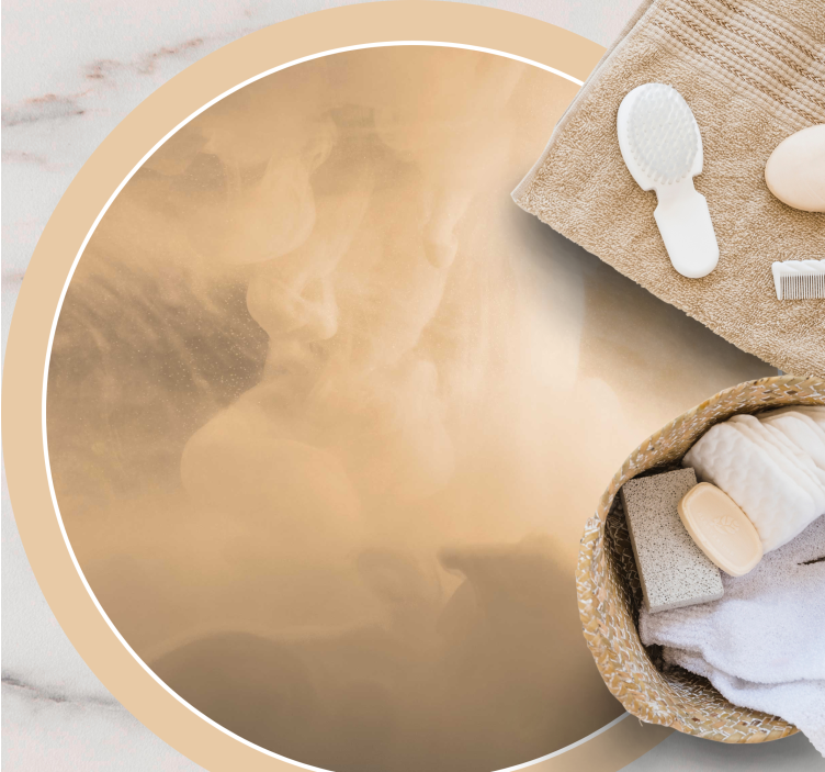 Dywan winylowy do łazienki miękkie kremowe fale - TenStickers