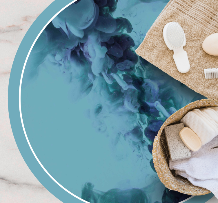Dywan winylowy do łazienki płynne fale turkusowe - TenStickers