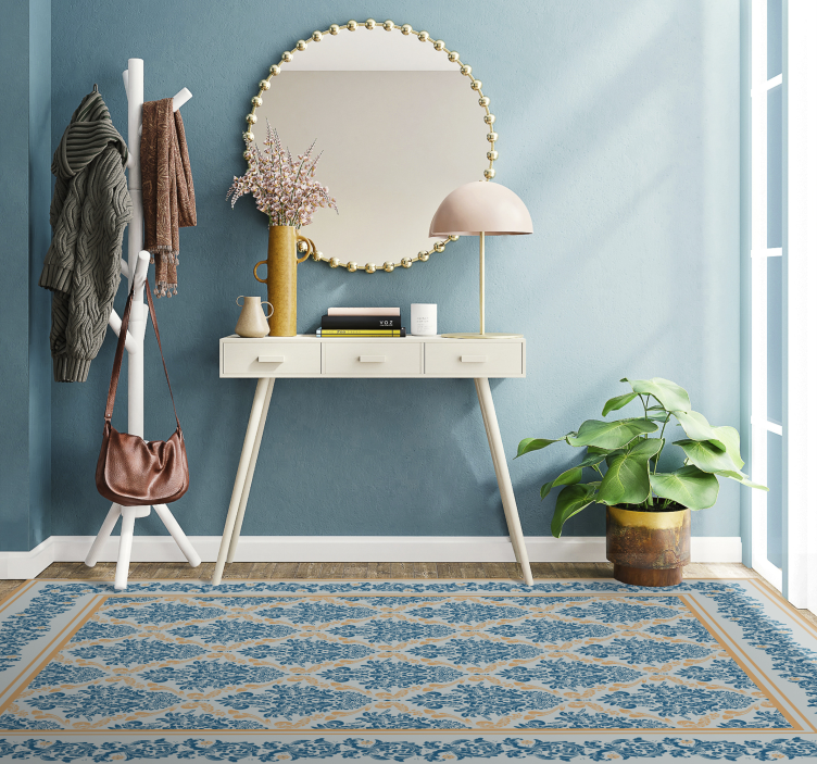 Dywan winylowy do przedpokoju elegancki kwiatowy barok - TenStickers