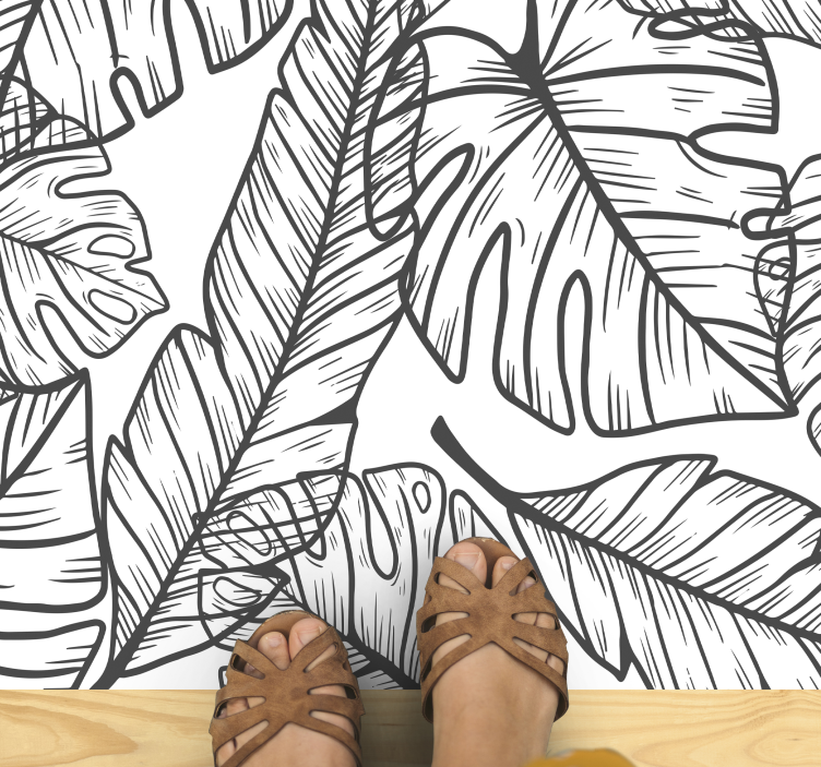 Dywan winylowy do przedpokoju liście inspirowane naturą - TenStickers