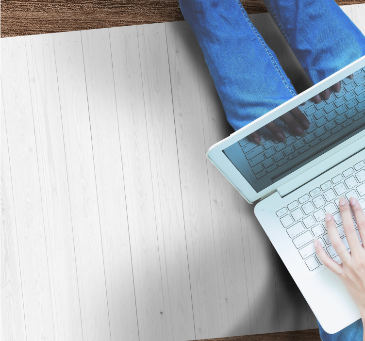 Dywan winylowy tekstura Biały drewniany wzór "hamptonów" - TenStickers