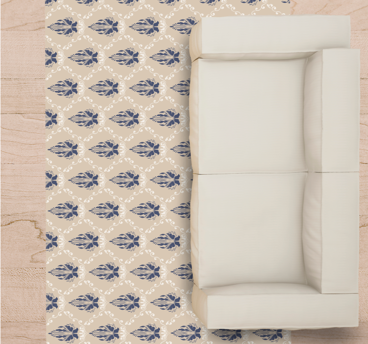 Dywan winylowy do salonu delikatne motywy kwiatowe - TenStickers