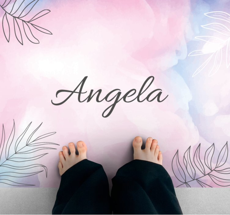 Dywan winylowy do salonu kwiatowa nazwa niestandardowa - TenStickers