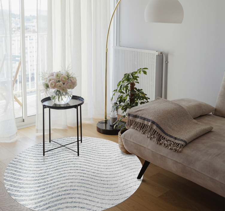 Dywan winylowy do salonu miękkie wzory fal - TenStickers