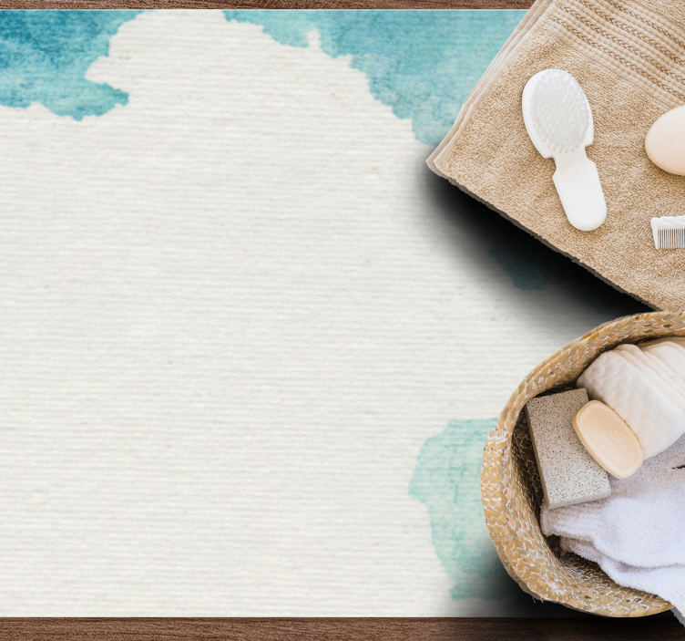 Dywan winylowy tekstura Niebieski i zielony efekt akwareli - TenStickers