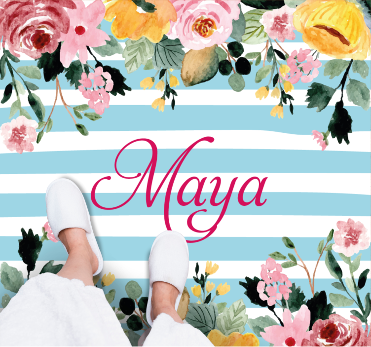 Dywan winylowy do salonu niestandardowy projekt botaniczny - TenStickers