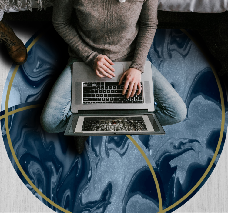 Dywan winylowy marmurowy abstrakcyjny marmurkowy wzór kołowy - TenStickers