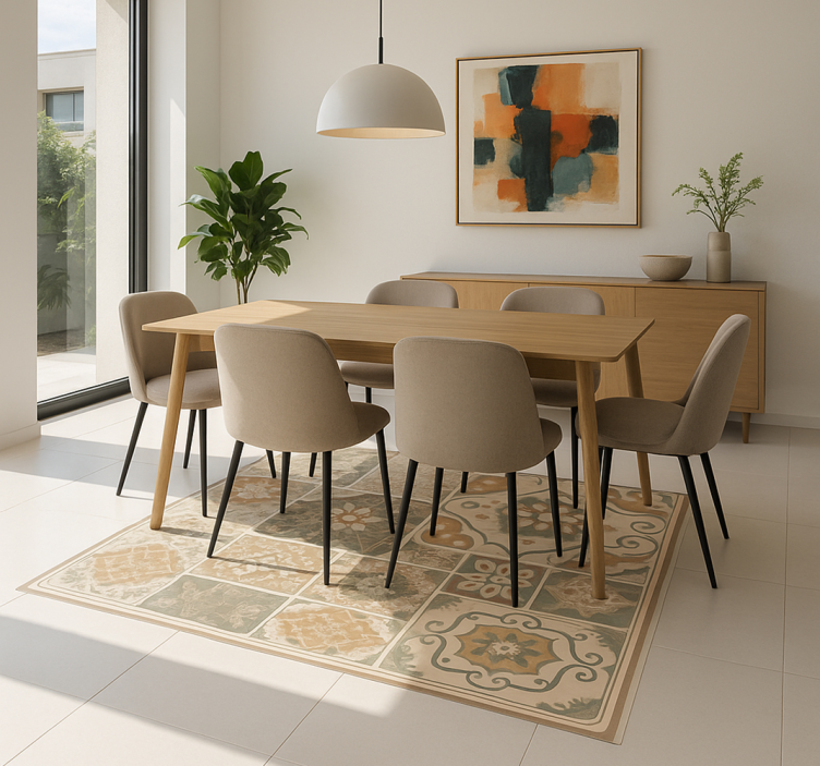 Dywan winylowy do salonu płytki cementowe różne rozmiary - TenStickers