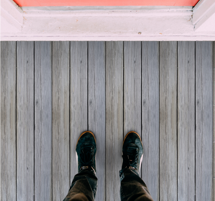 Skandynawski dywan winylowy Szare surowe drewno w stylu nordyckim - TenStickers