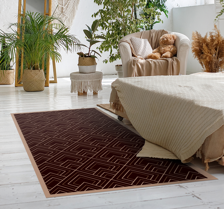 Dywan winylowy do salonu w czarnej kompozycji - TenStickers