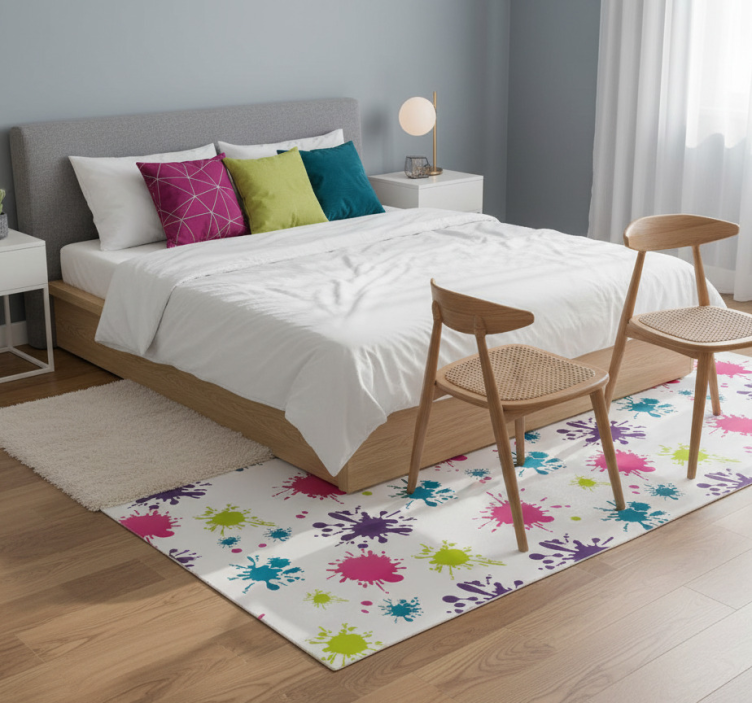 Dywan winylowy do salonu w wielokolorowe plamy - TenStickers