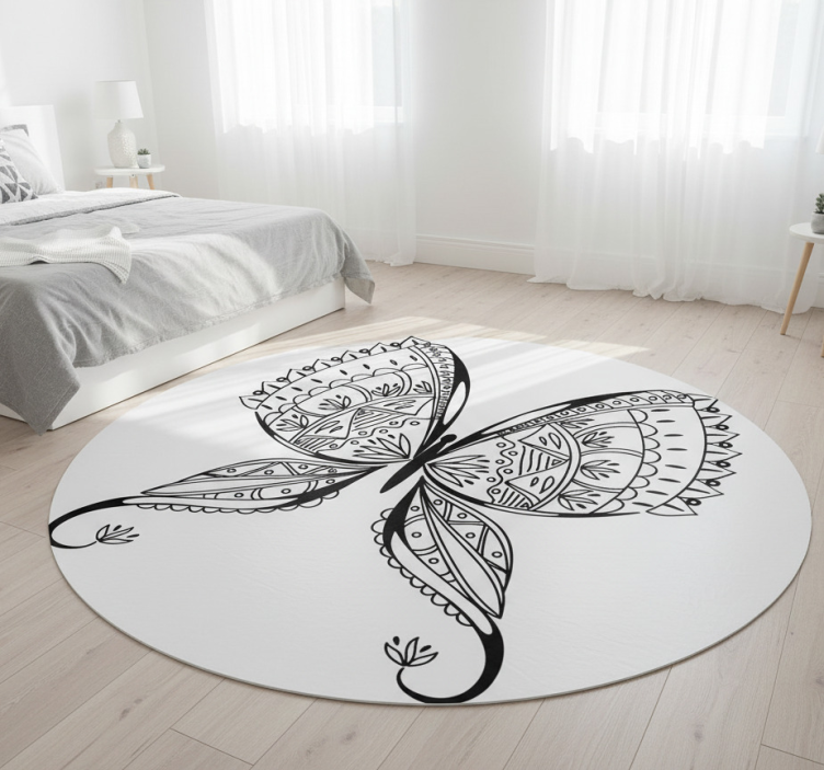Dywan winylowy do salonu z wdzięcznym motylem - TenStickers