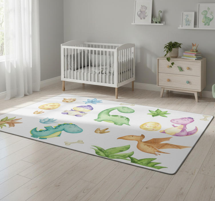 Dywan winylowy do salonu z rysunkiem dinozaura nordyckiego - TenStickers