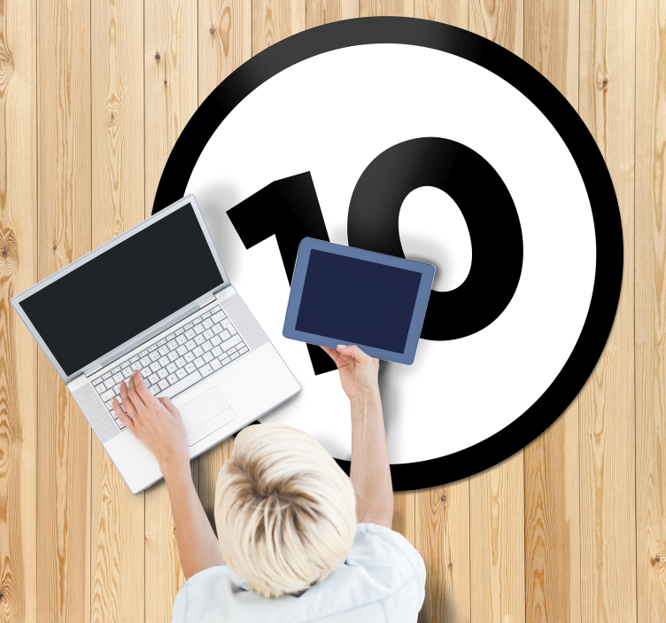 Dywan winylowy do sypialni customizable Circular Number - TenStickers