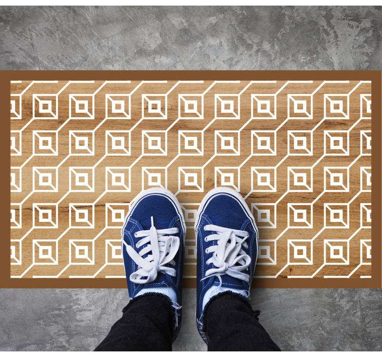 Dywan winylowy drewno motywy geometryczne - TenStickers