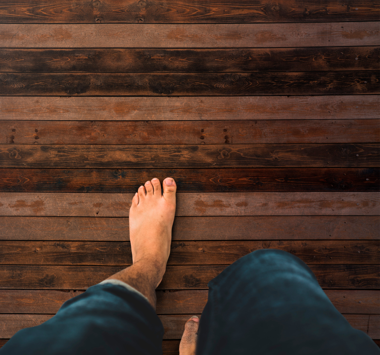 Dywan winylowy drewno realistyczny ciemnobrązowy odcień - TenStickers