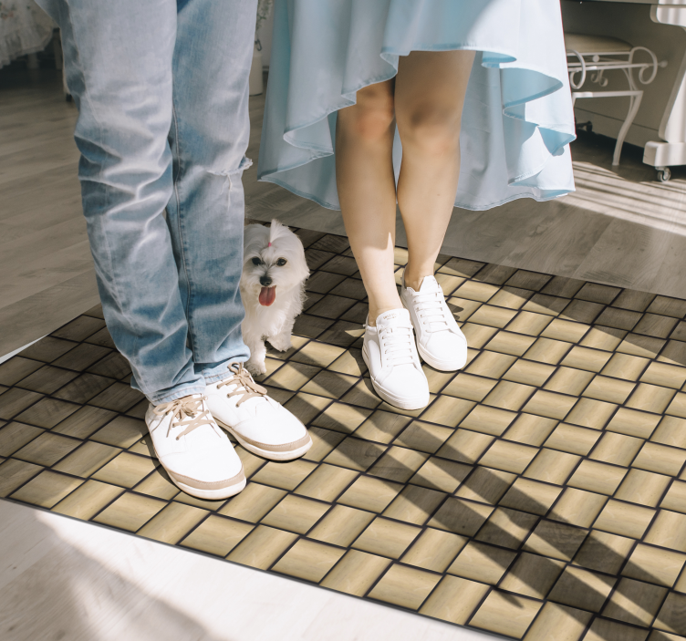 Dywan winylowy drewno wzór brązowych płytek - TenStickers