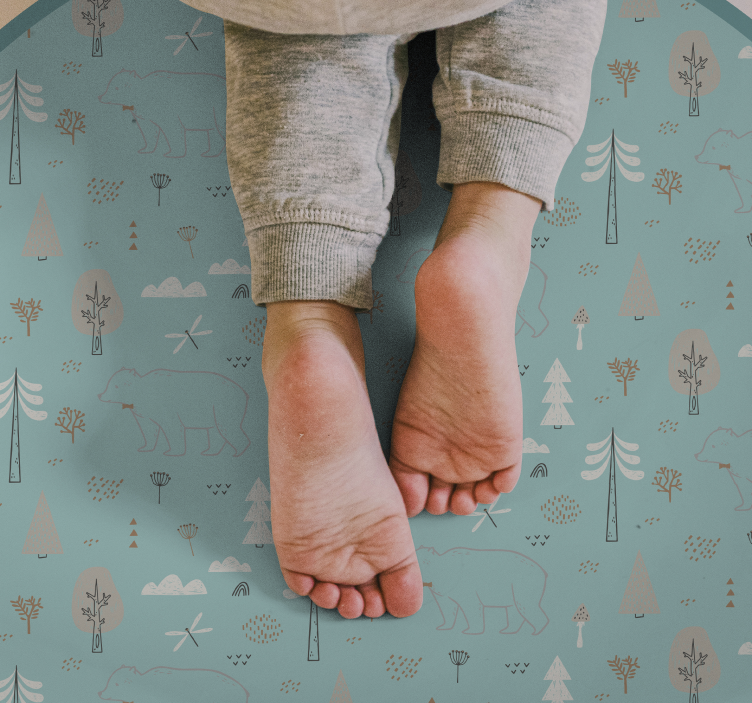 Dywan winylowy dziecięcy scena ze zwierzętami leśnymi - TenStickers