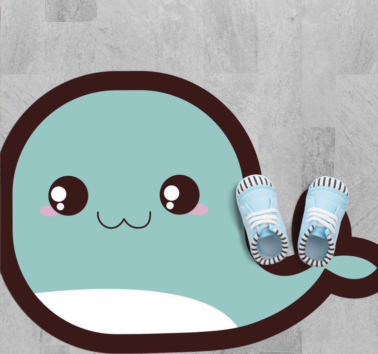 Dywan winylowy dziecięcy urocza ilustracja wieloryba - TenStickers