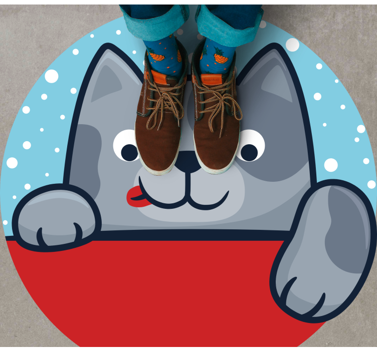 Dywan winylowy zwierzęta urocza ilustracja kota - TenStickers