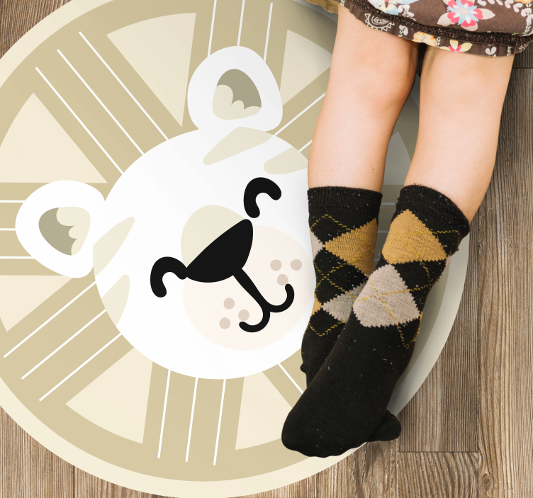 Dywan winylowy dla dzieci uśmiechnięta grafika lwa - TenStickers