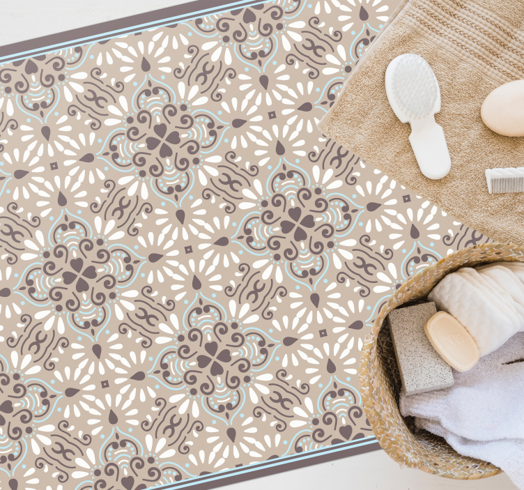 Dywan winylowy do kuchni elegancki drobny wzór kwiatowy - TenStickers