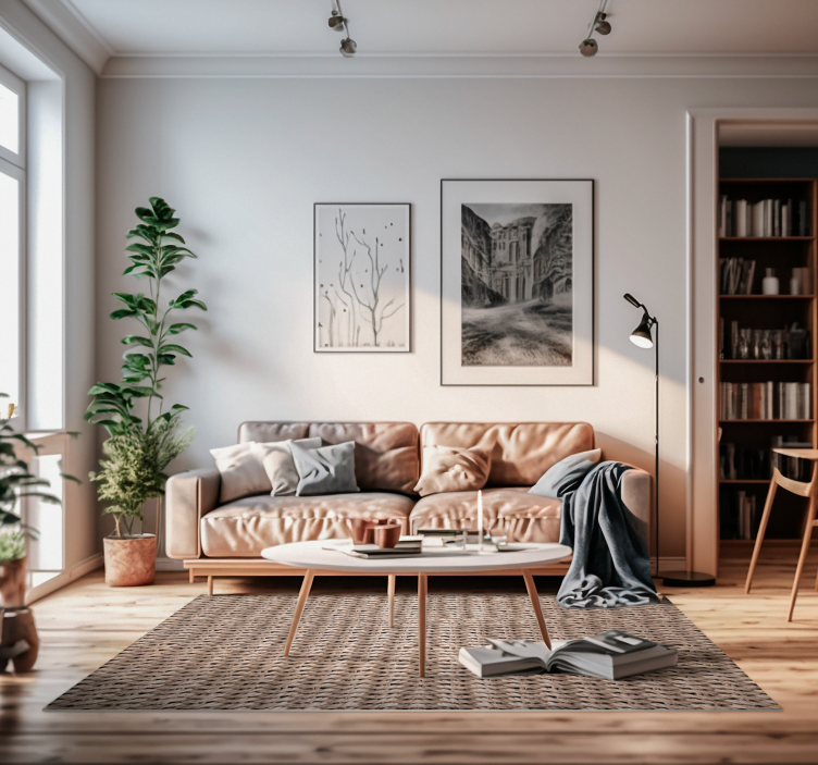 Etniczny dywan winylowy Dywan z teksturą trzciny - TenStickers