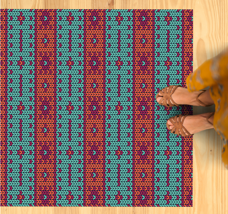 Dywan winylowy etniczny w żywy geometryczny wzór - TenStickers