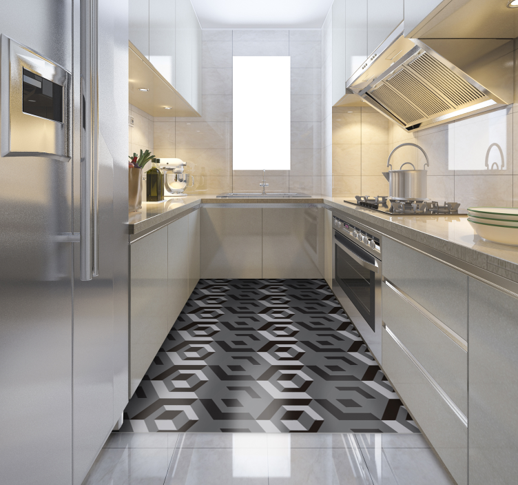 Prostokątny geometryczny dywan winylowy - TenStickers