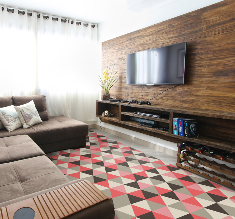 Dywan winylowy wzór geometryczny kubistyczny trójkątny układ - TenStickers