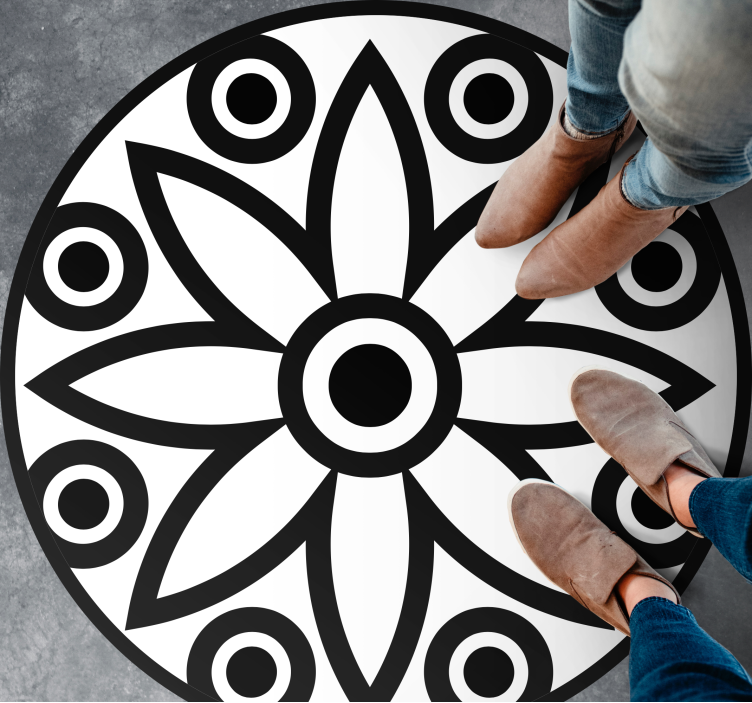 Dywan winylowy wzór geometryczny okrągły projekt mandali - TenStickers