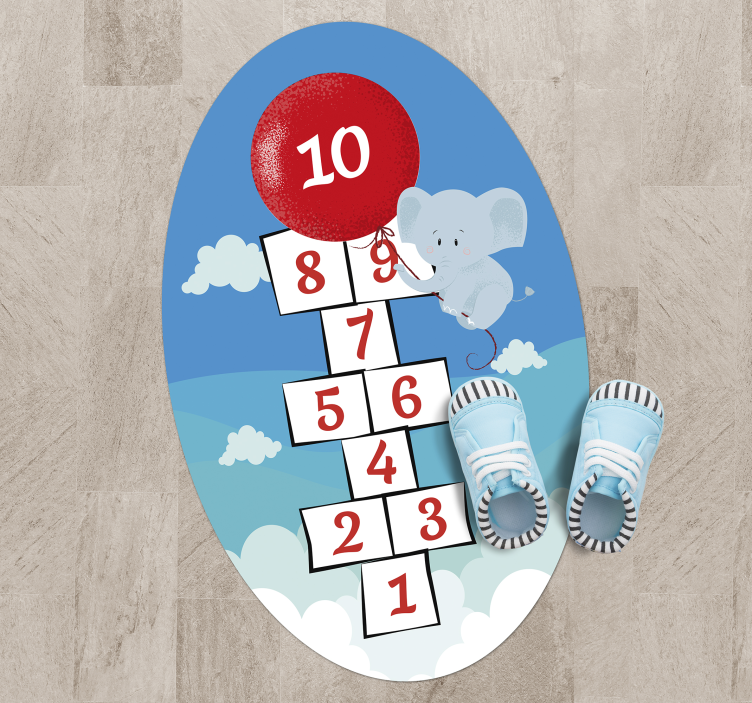 Dywan winylowy gra w klasy słoń - TenStickers