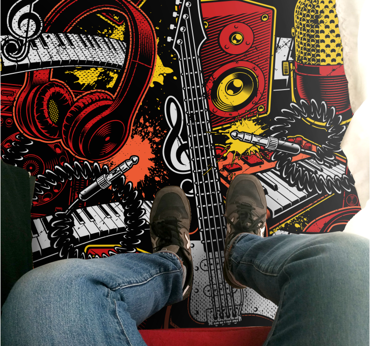 Dywan winylowy halloween prezentacja muzycznych elementów - TenStickers