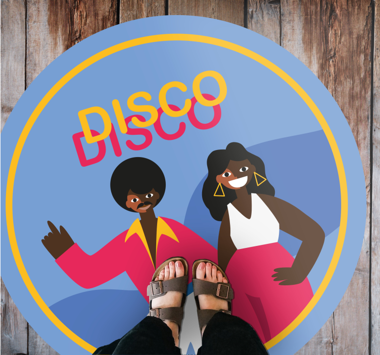 Okrągły dywan winylowy stylowe klimaty disco - TenStickers