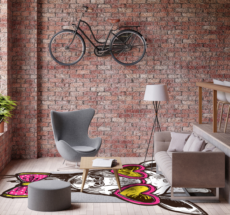 Oryginalny dywan winylowy hipster żyrafa - TenStickers