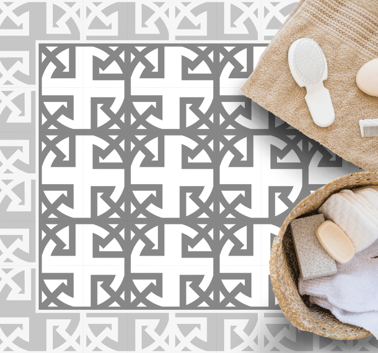Dywan winylowy imitacja płytek dekoracyjny szary wzór - TenStickers