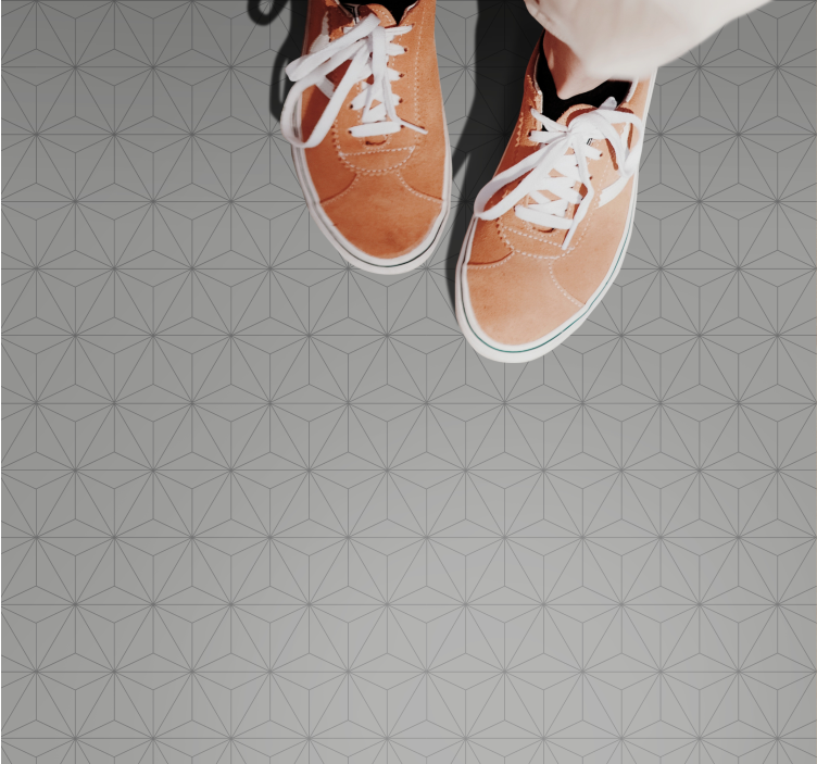 Dywan winylowy imitacja płytek geometryczny szary motyw - TenStickers