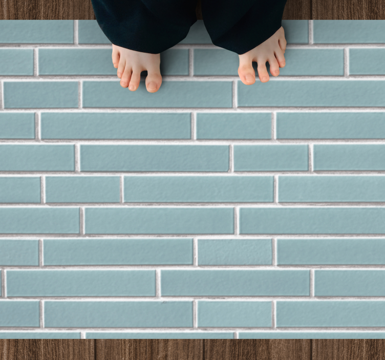 Dywan winylowy do łazienki motyw niebieskiej cegły - TenStickers