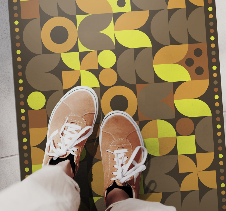 Dywan winylowy imitacja płytek projekt płytek w stylu retro - TenStickers