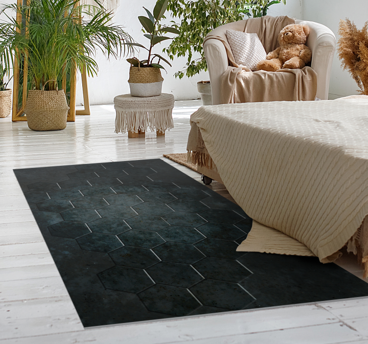 Dywan winylowy imitacja płytek wzór sześciokątny - TenStickers